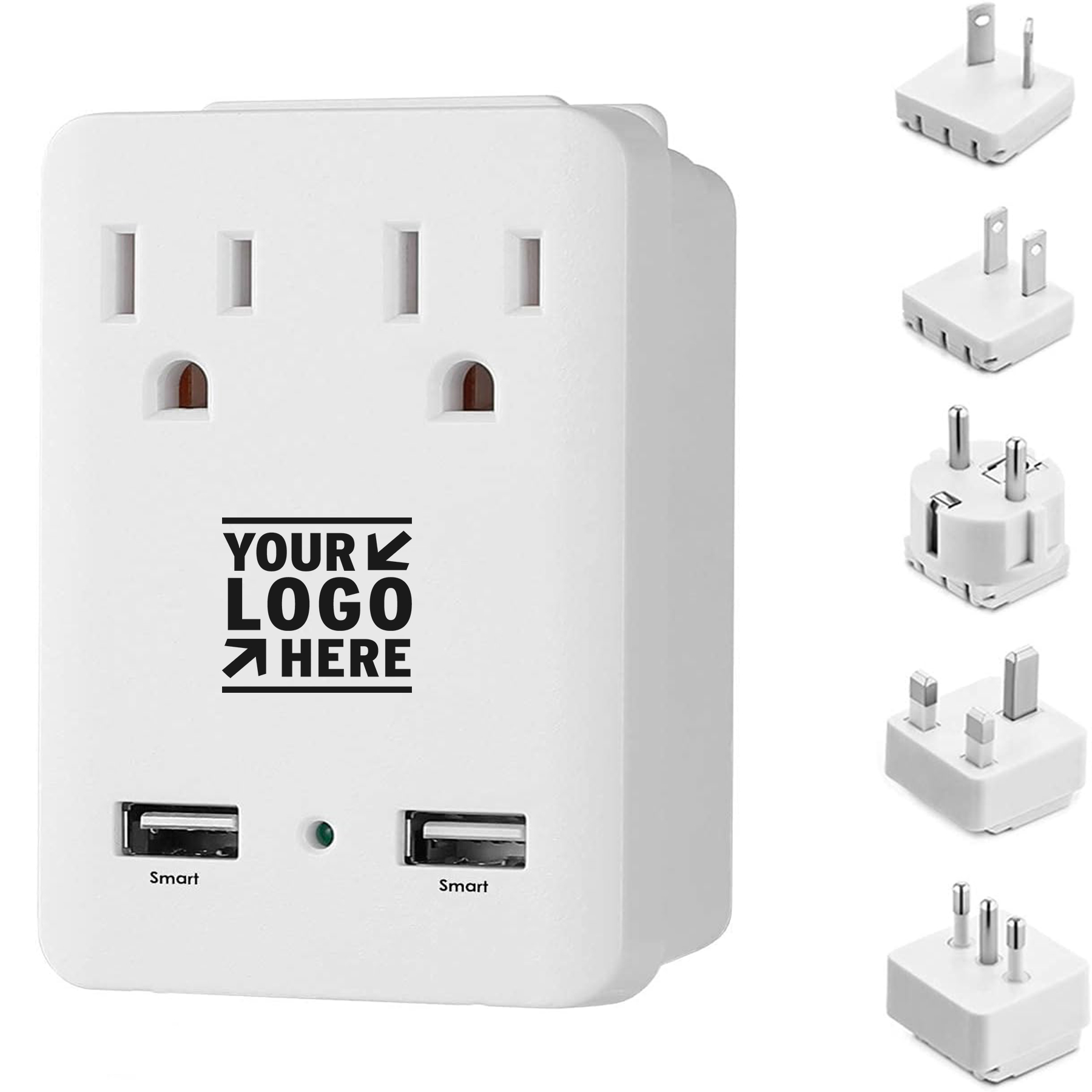Worldwide 2000W Travel Adapter International Power Plug with 2 USB 2 US Outlet 2