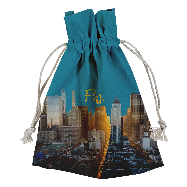 Wide Vibrant Cotton Drawstring Pouch 3