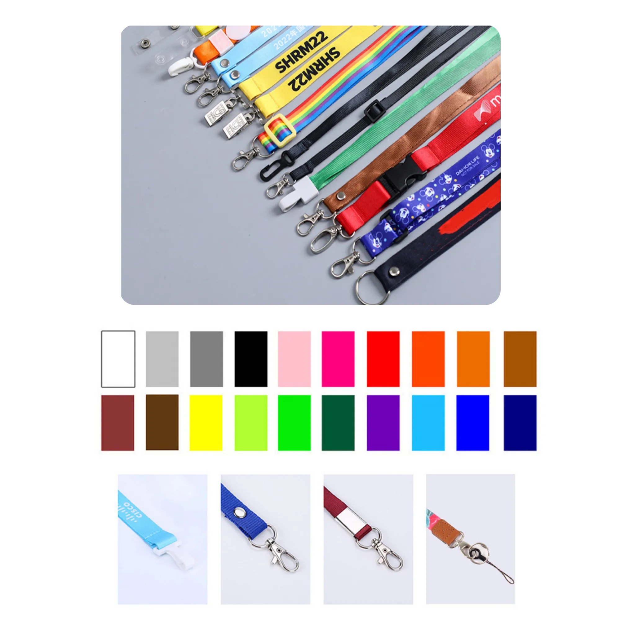 MOQ 100 PCS Custom Pantone Color Lanyard 2