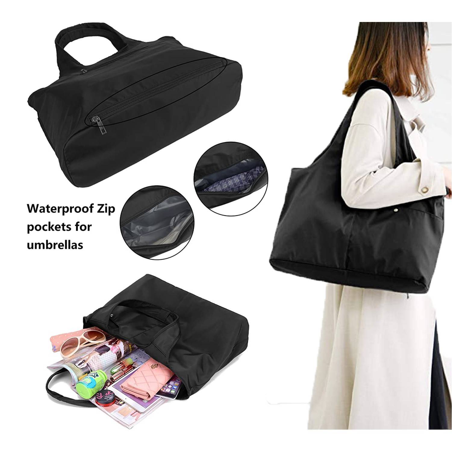 Nylon Waterproof Large Tote Shoulder Handbag 3