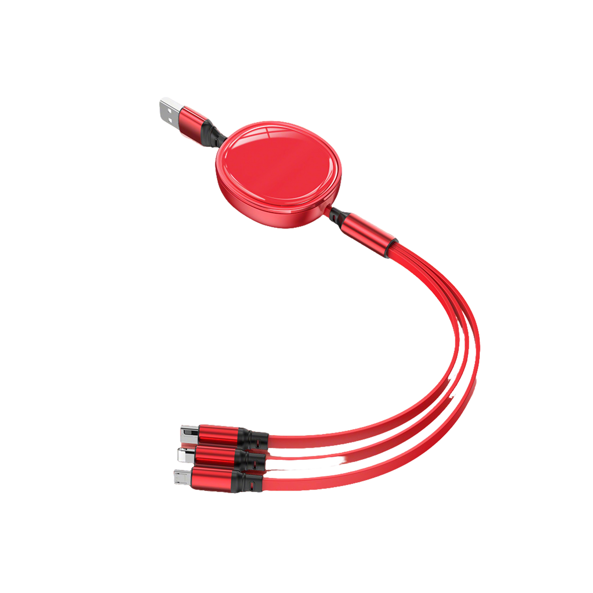 Retractable Three In One Charging Cable Adjustable Length 7