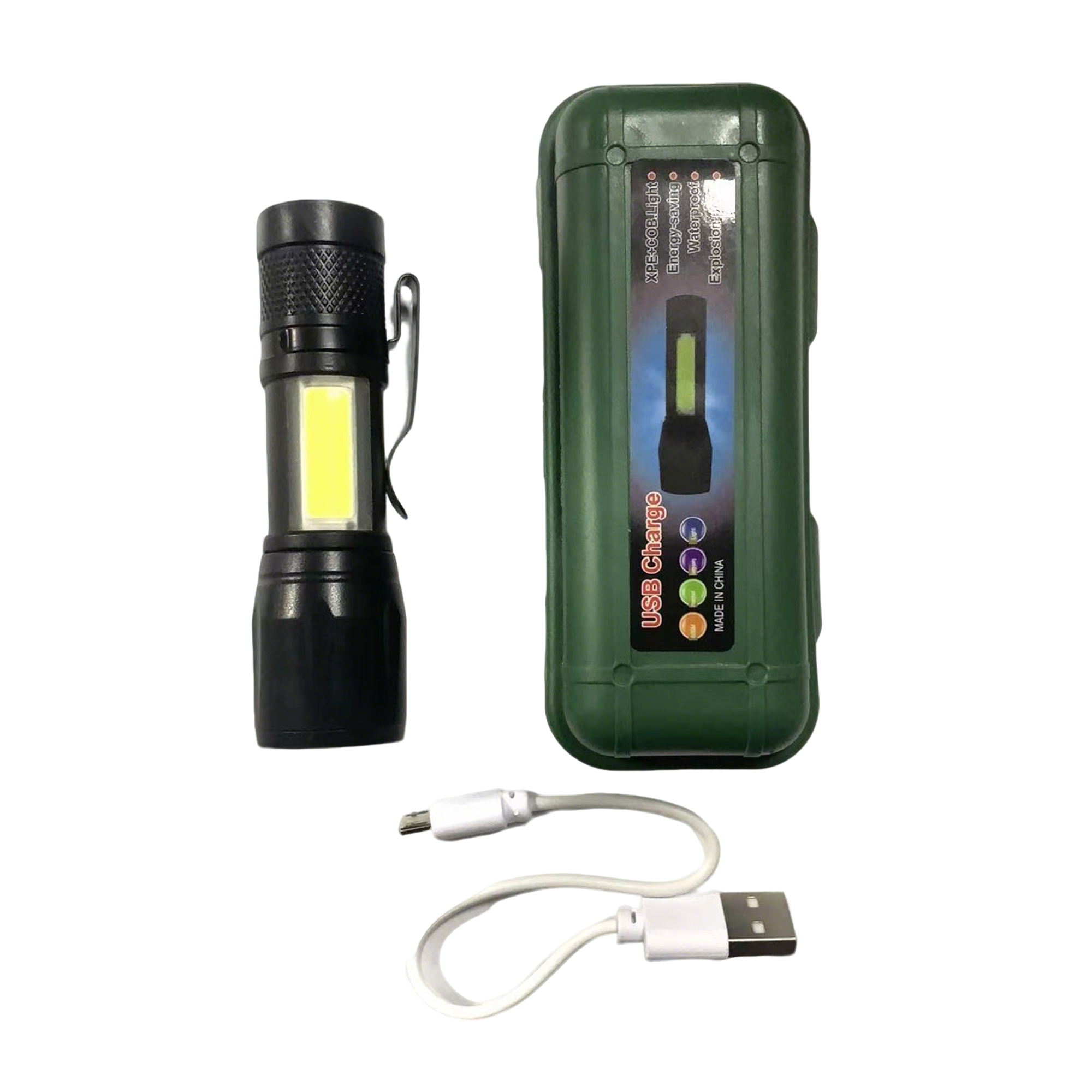 Rechargeable Mini Aluminum Led Flashlight 3.35" x 0.8" 2