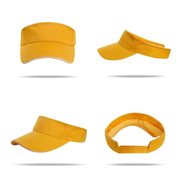 Stock Solid Color Poly Cotton Visor, Hook-And-Loop Fastener 3