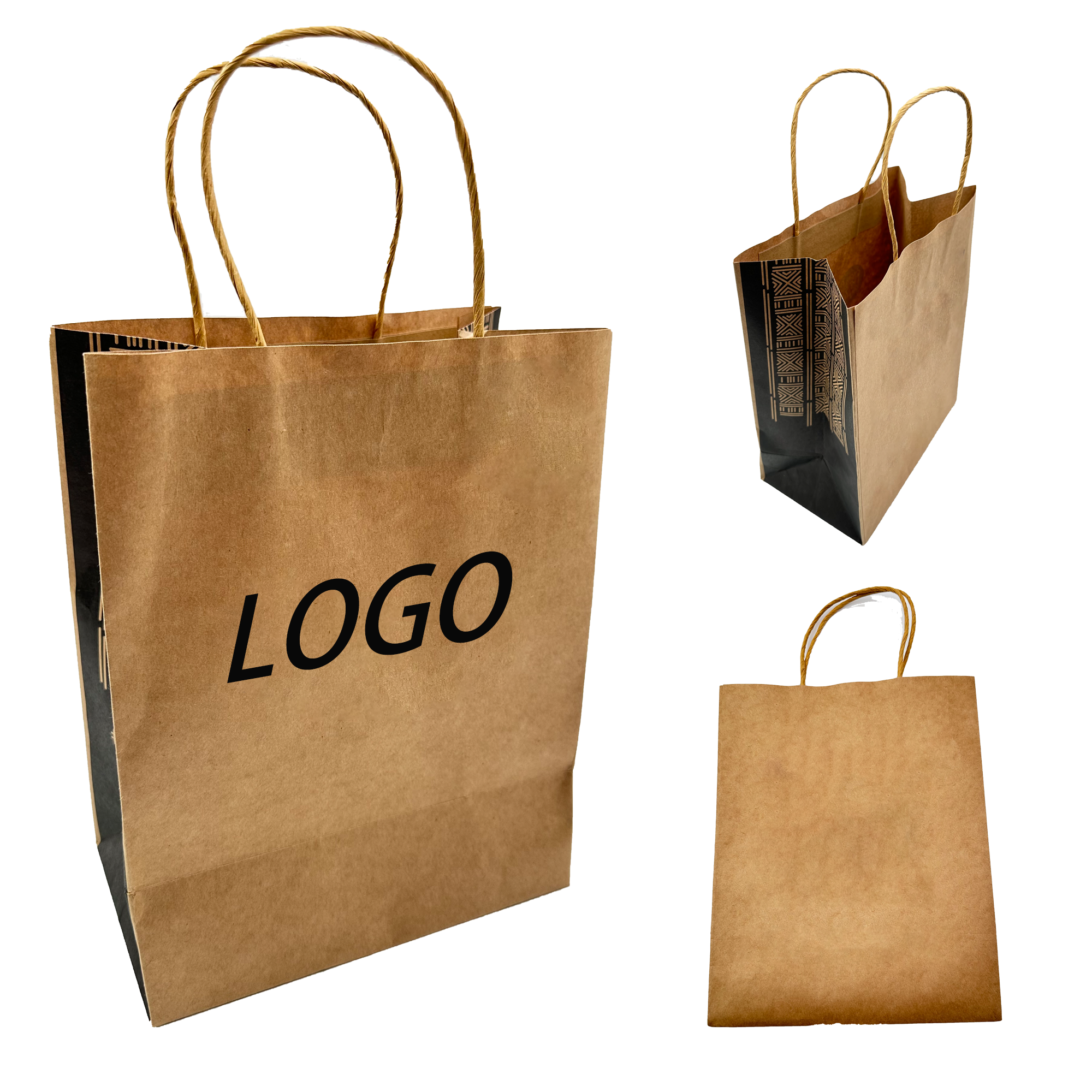 Kraft Paper Bag With Handles MOQ 100PCS 3