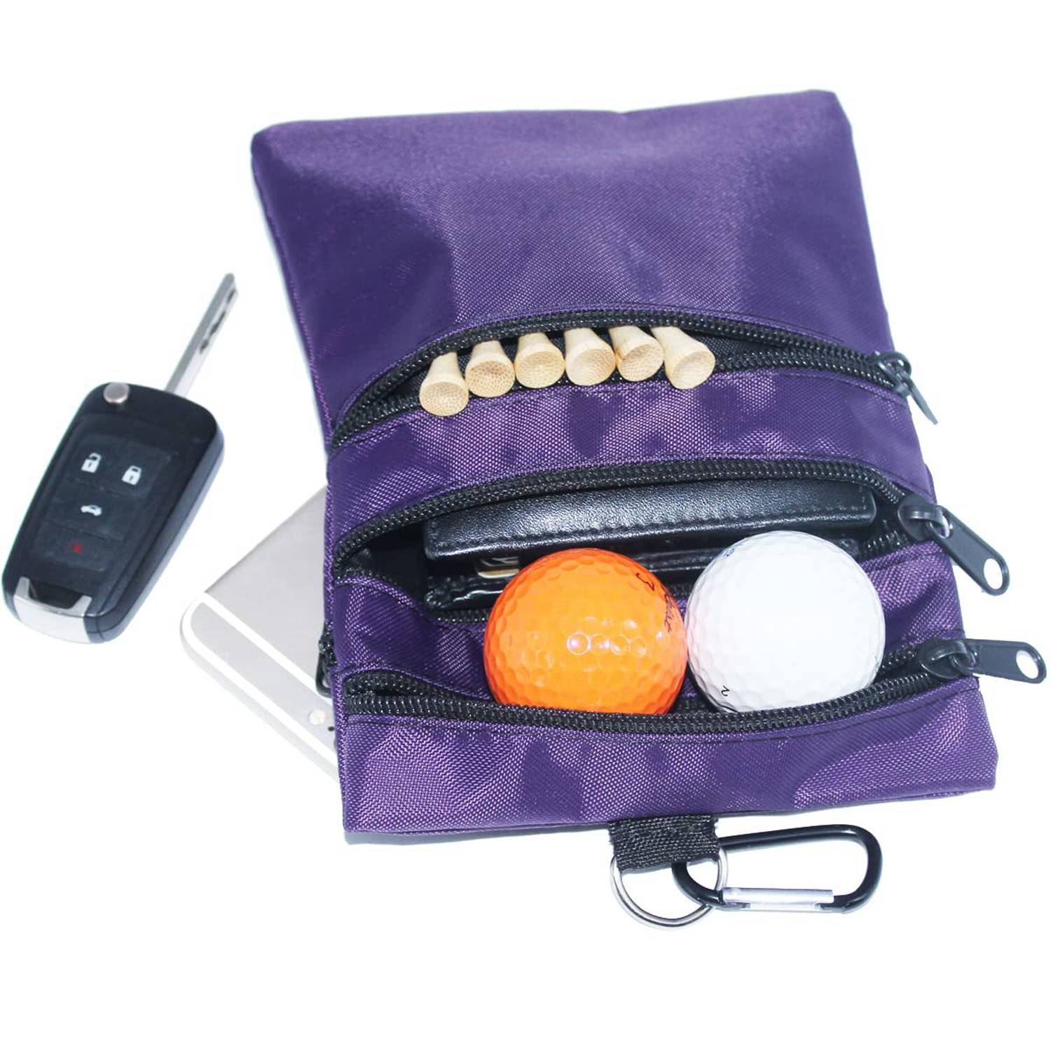 Waterproof Oxford Golf Accessories Pouch w/ Carabiner 3