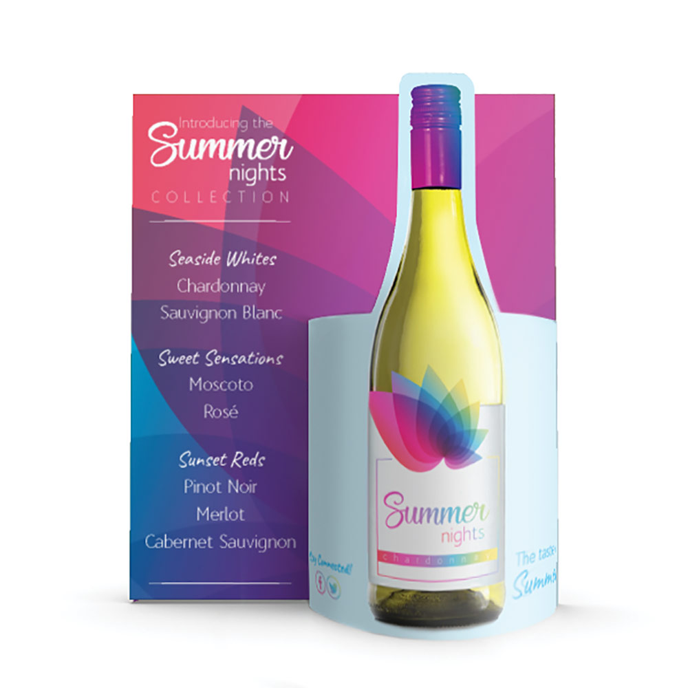 White Wine Wave 3D Table Tent 2