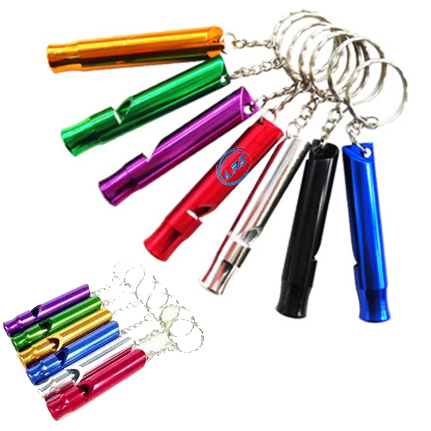 Aluminum alloy whistle with keychain 2