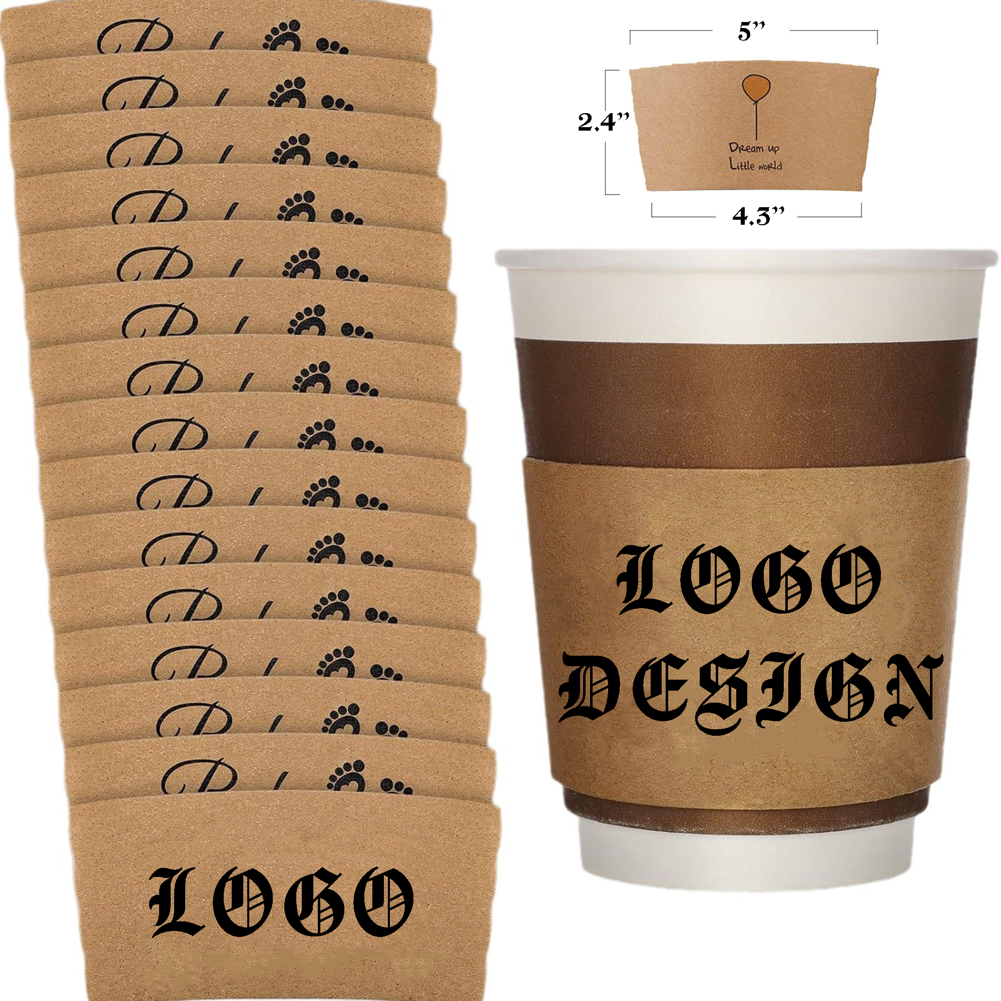 Personalized Kraft Coffee Sleeve MOQ 500 2