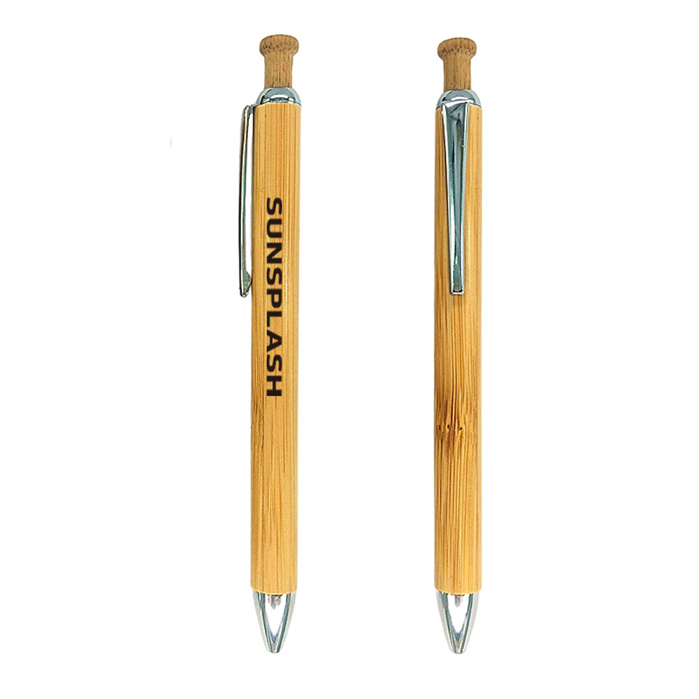 Retractable Wheat Straw Bamboo Wood Eco-Pen 1