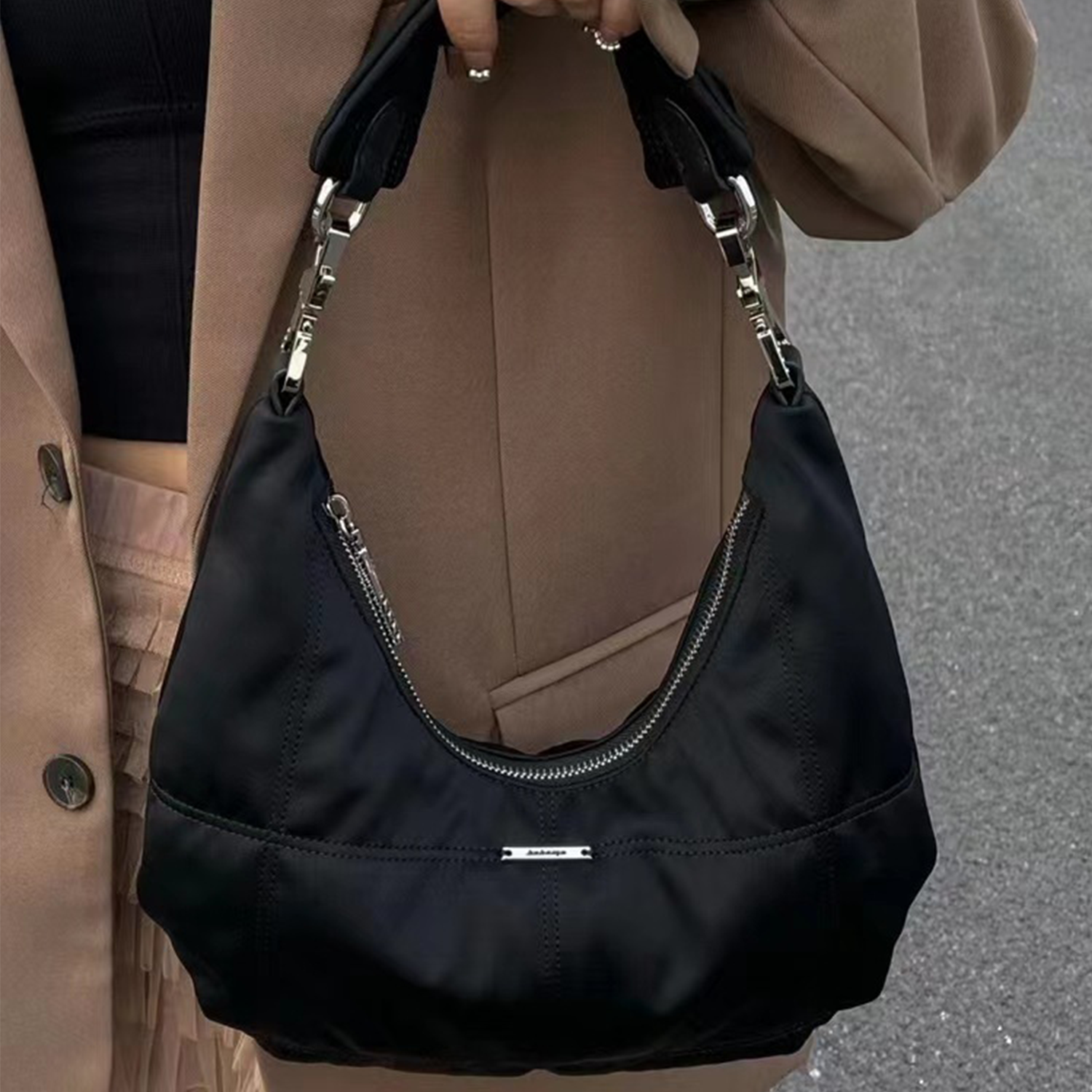 Polyester Vintage Black Cloud Tote Bag, custom tote bag with logo imprint 9