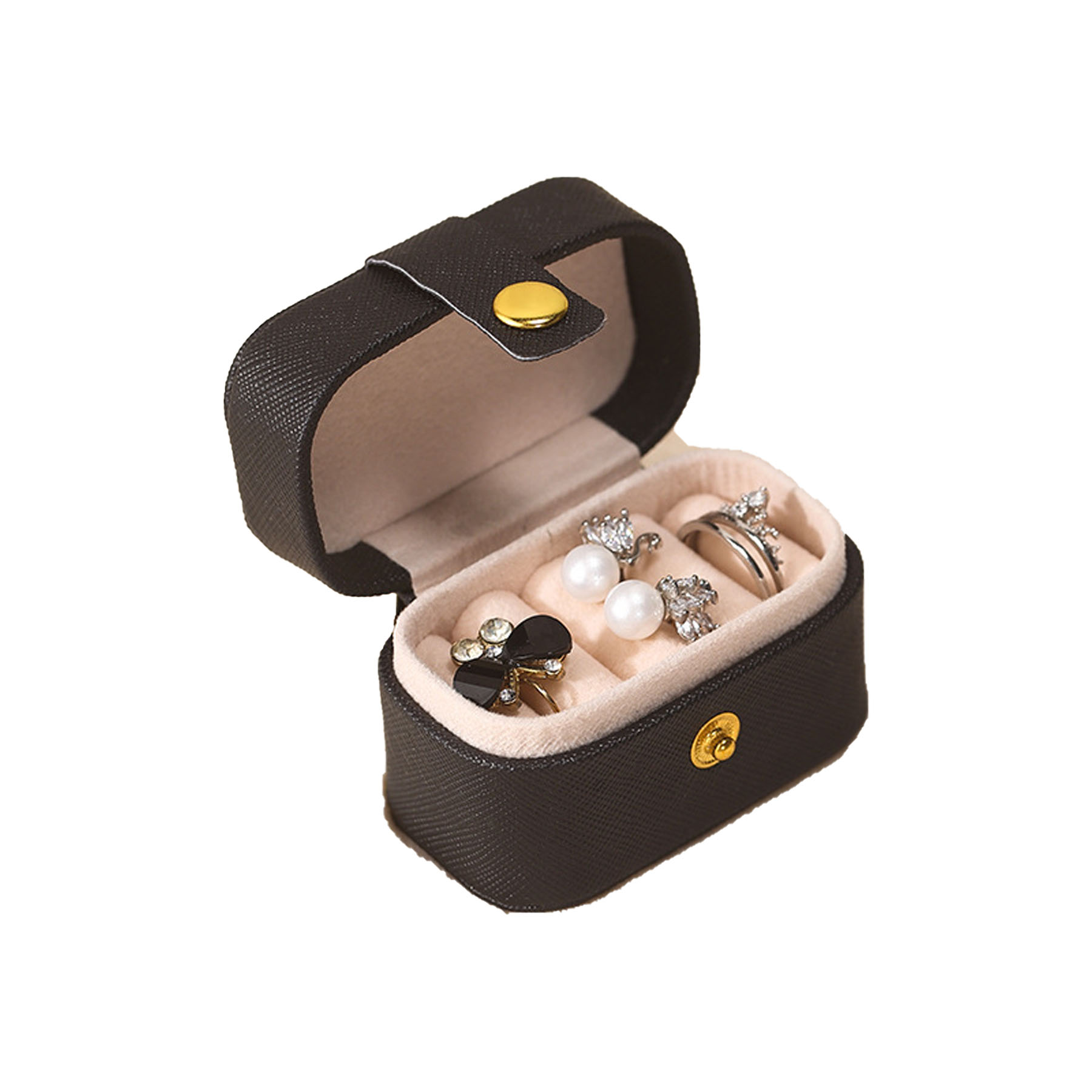 Portable Leather Earring Jewelry Box 9