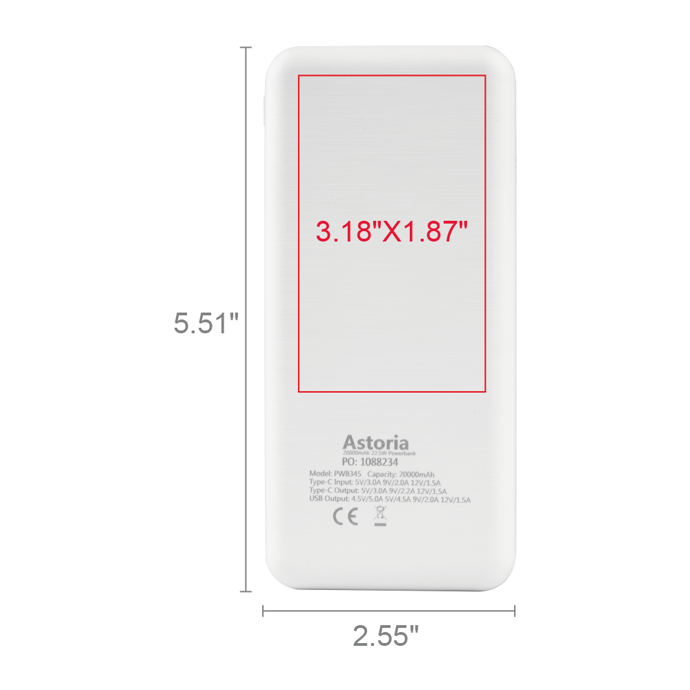 Astoria USB C Quick Charge Power Bank 20000