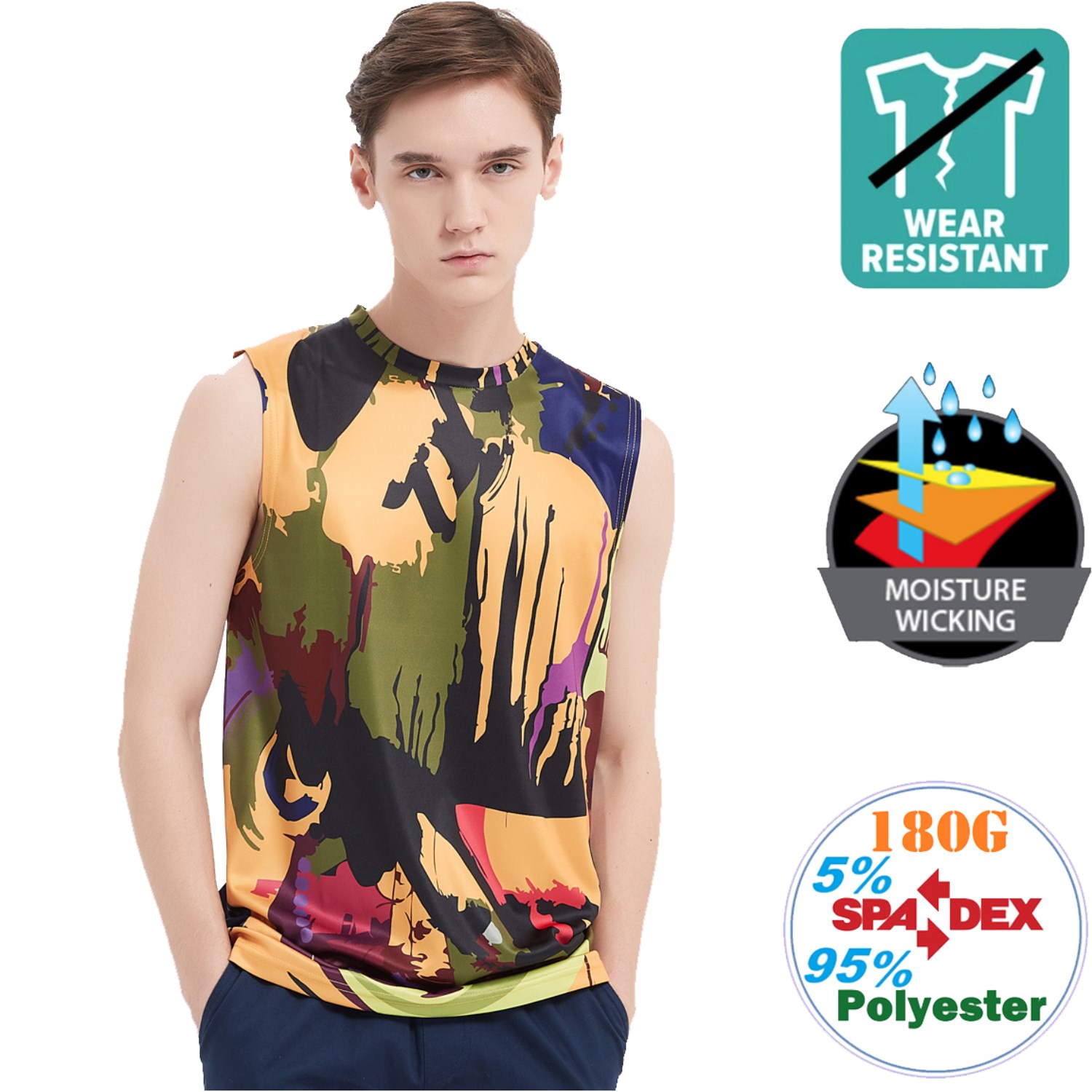 180G Performance Moisture Wicking Tanks w/ Wear Resistance 2