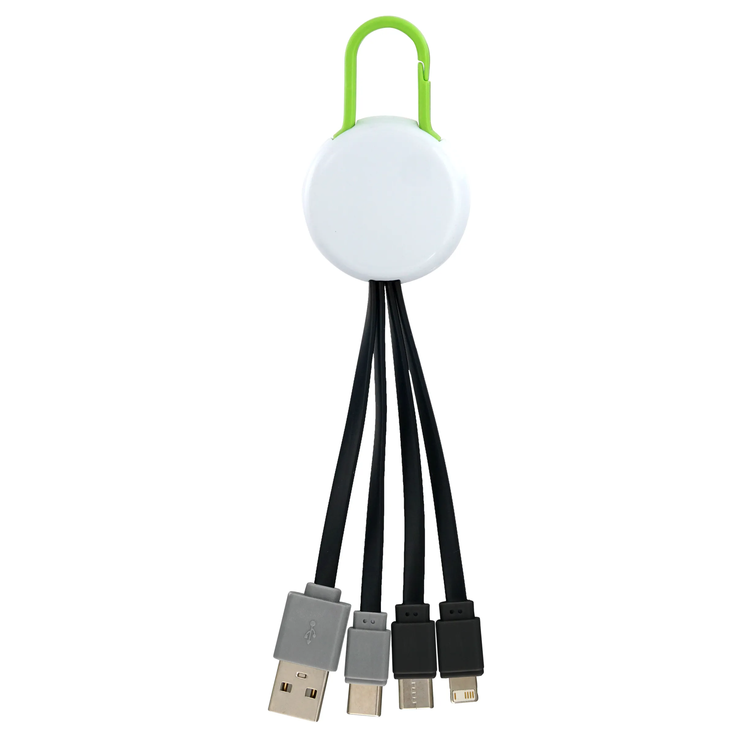 WHITE COLORFUL CLIP DUAL INPUT 3 IN 1 CHARGING CABLE 25