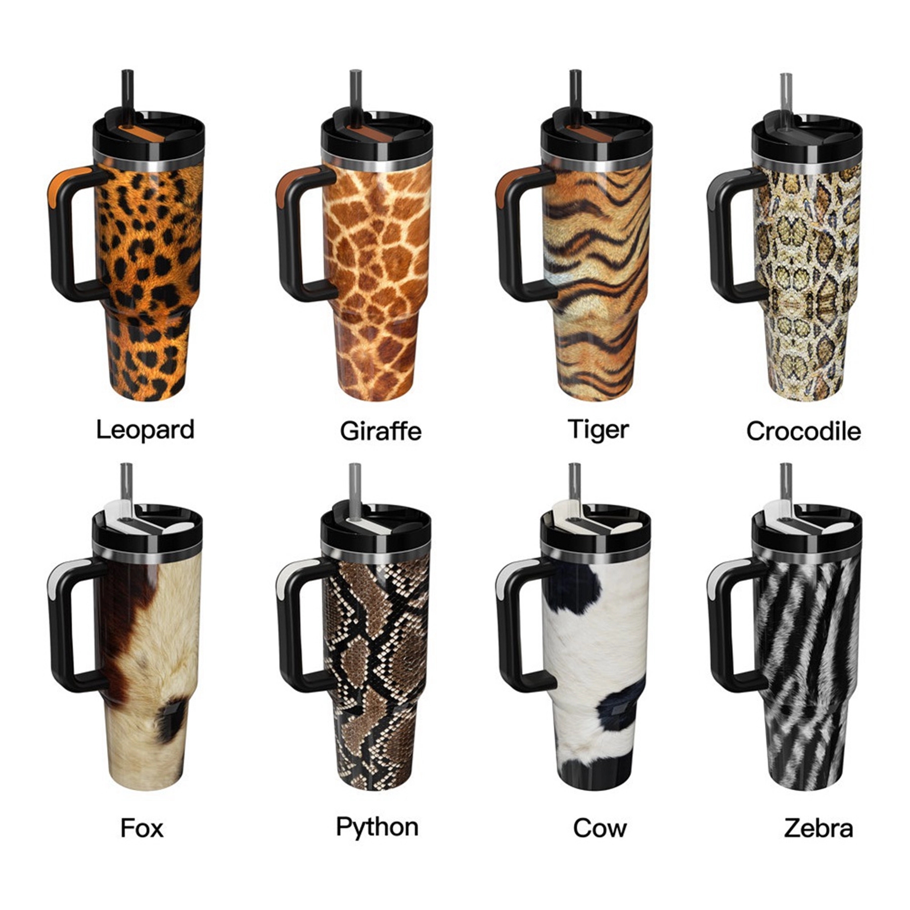 40 Oz. Stainless Steel Tumbler with Handle & Straw 13