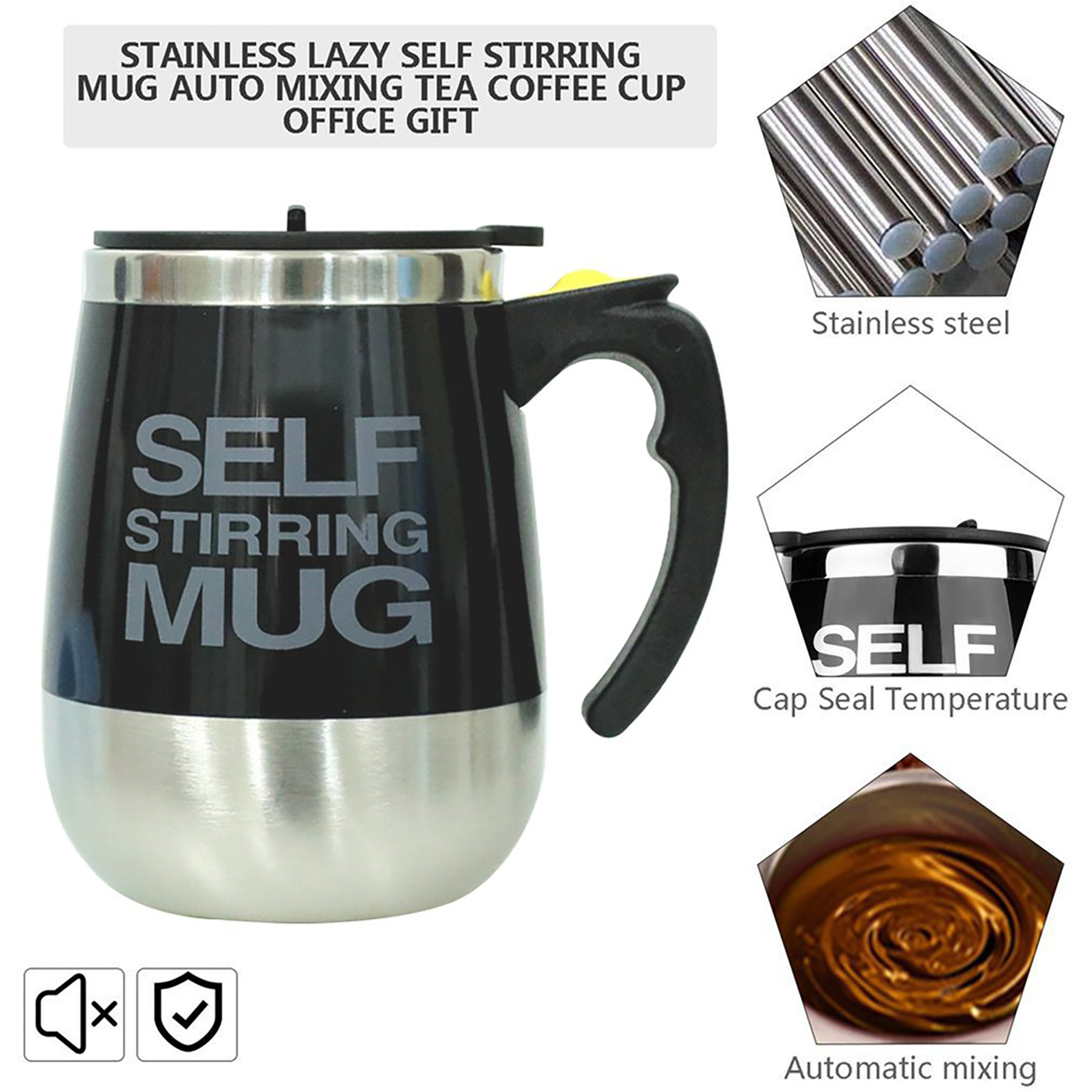 Protable Self Stirring Stainless Steel Mug 5
