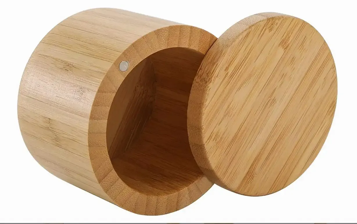 Bamboo Storage Box, with Magnetic Swivel Lid 2