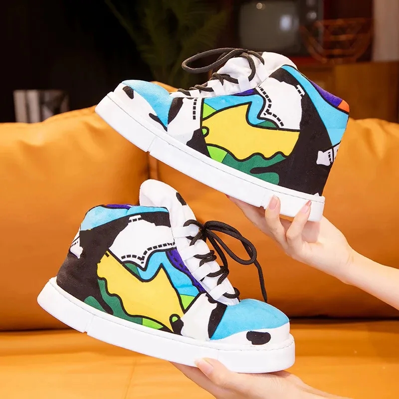 Custom Plush Anti-Slip Indoor Outdoor Sneaker Slippers 7