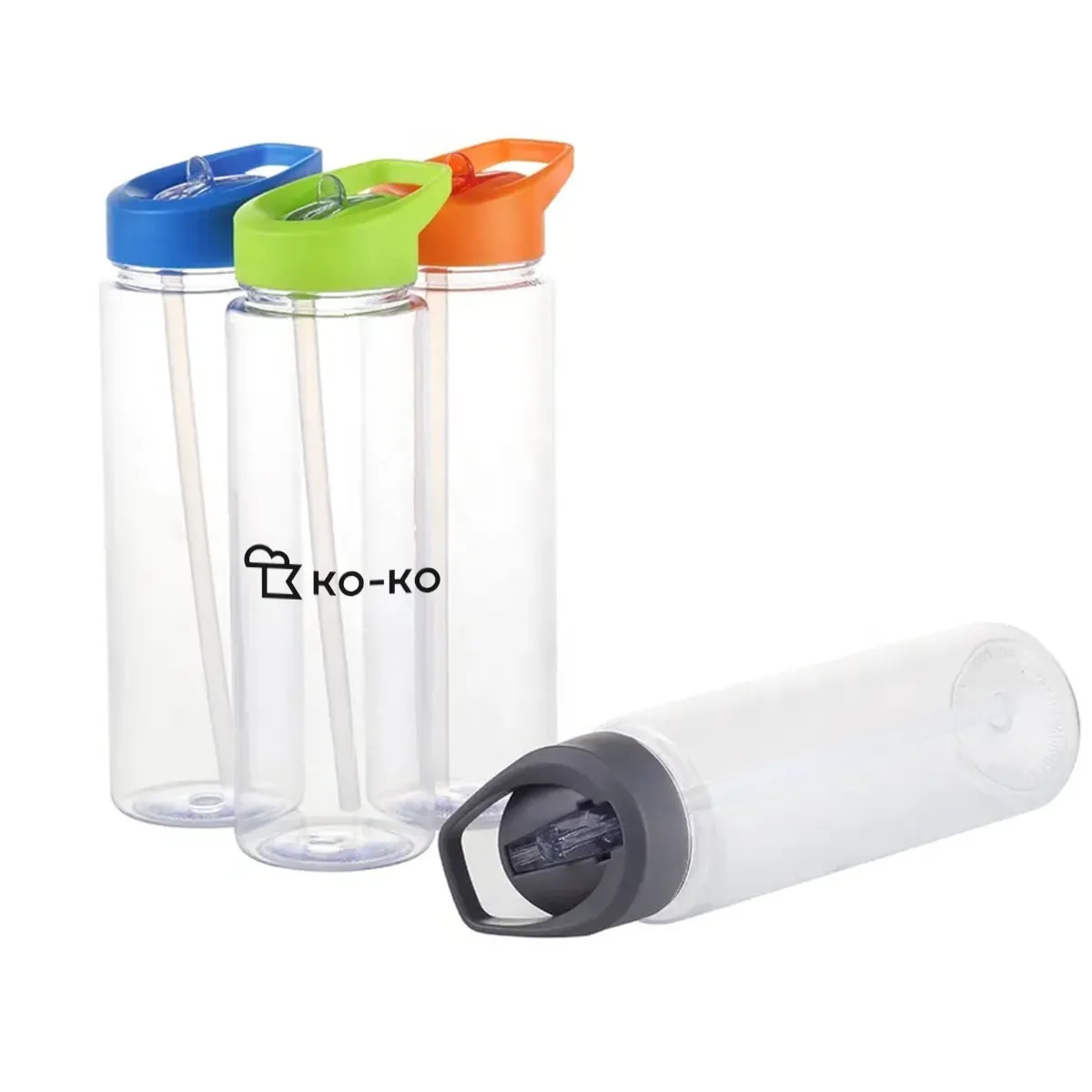 24OZ Portable RPET Water Bottle With A Straw 2