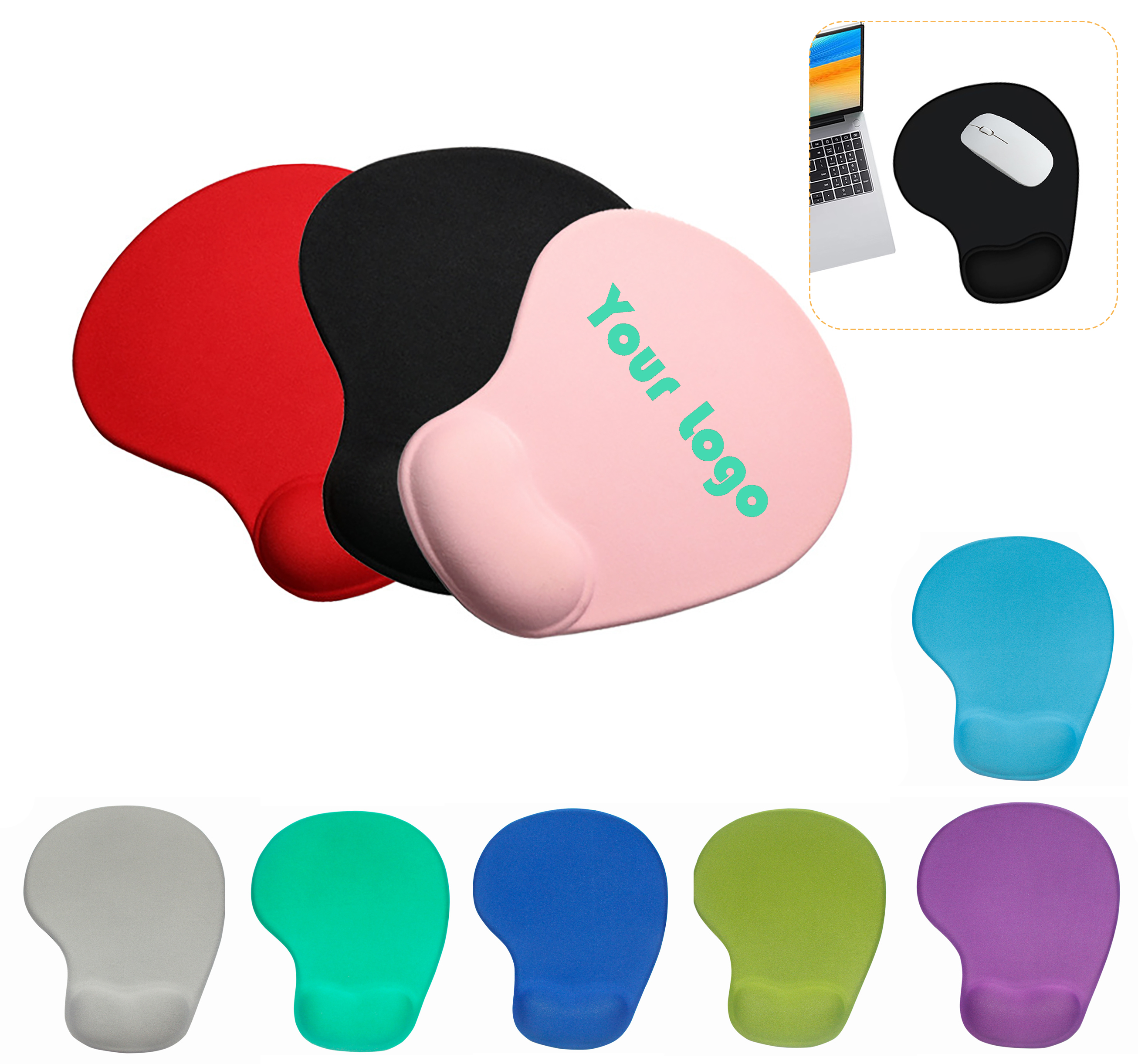 Full Color Silicone Mouse Pads w/ Wrist Rest MOQ 100 pcs 4