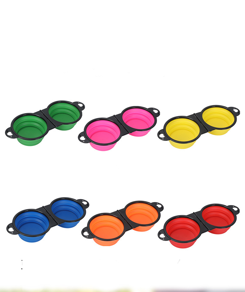 Collapsible Dog Dual Bowls 9