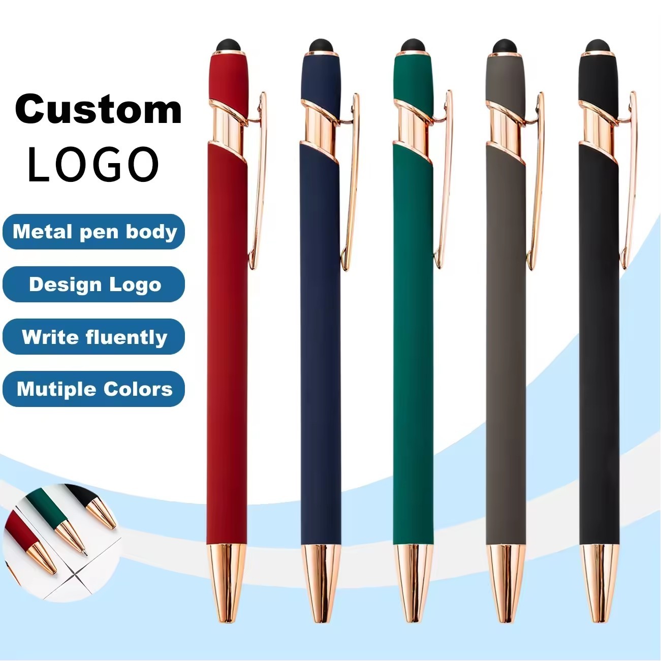 Pen With Soft Rubberized Grip 2