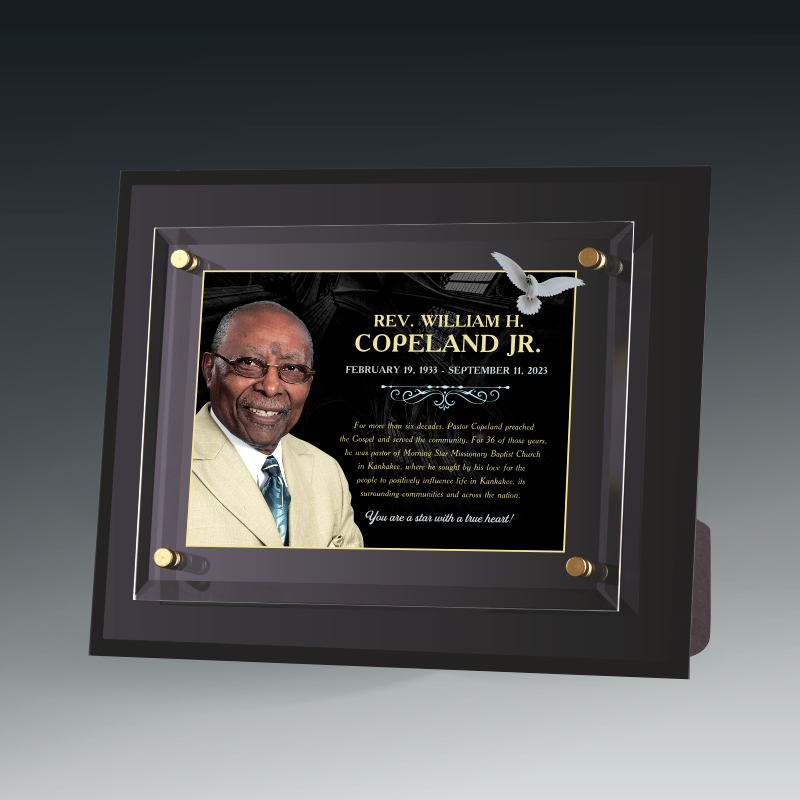 Black Glass Plaque - Raised Glass 2