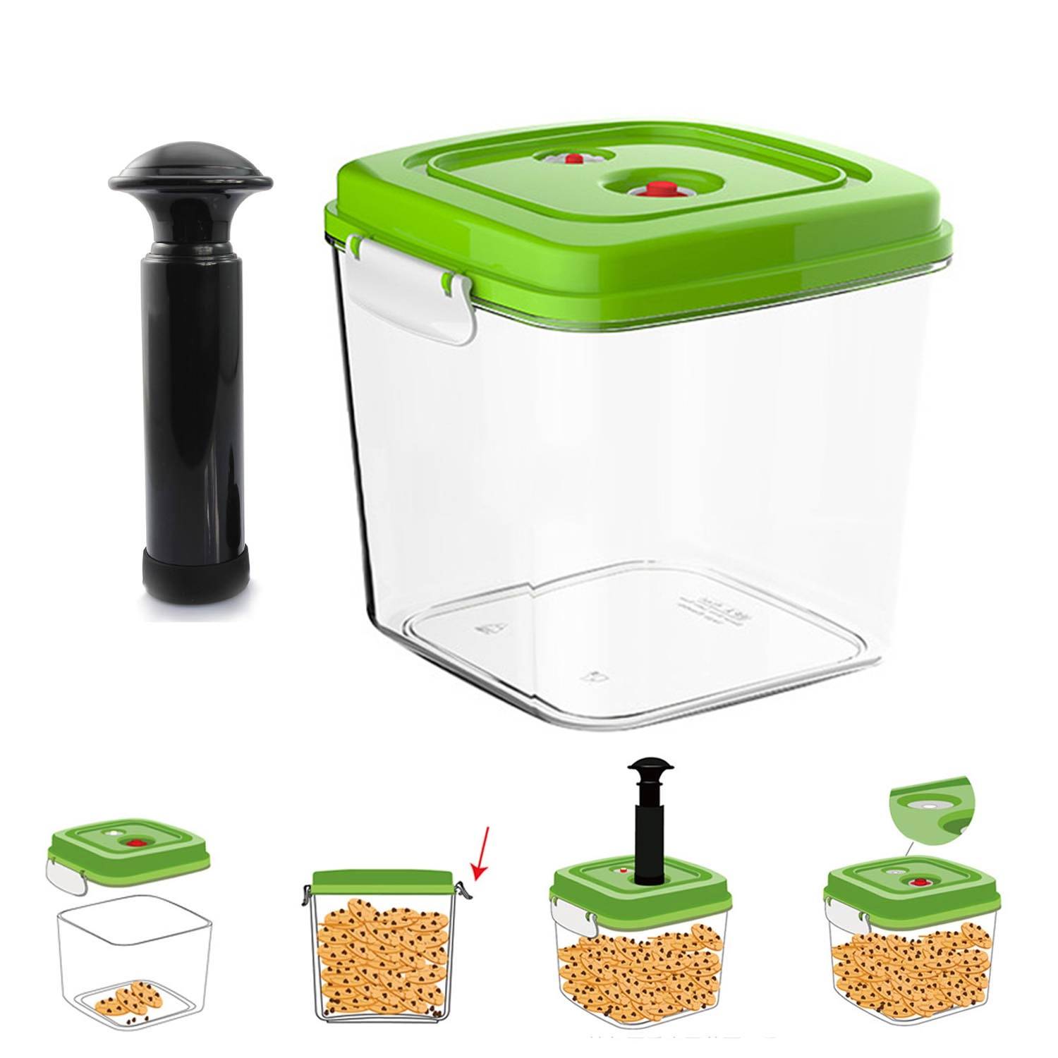 100oz Clear Vacuum Food Storage Container w/ Pump Seal 3