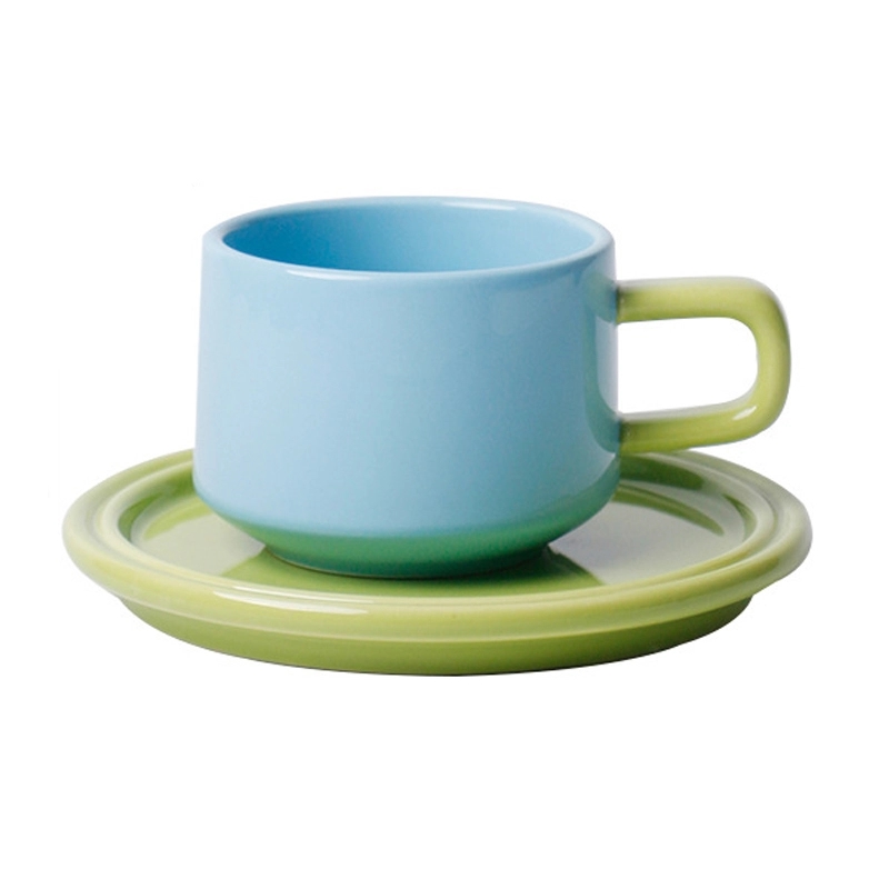 Custom 8.4 OZ. Ceramic Tea Cup Coffee Mug with Saucer Set 17