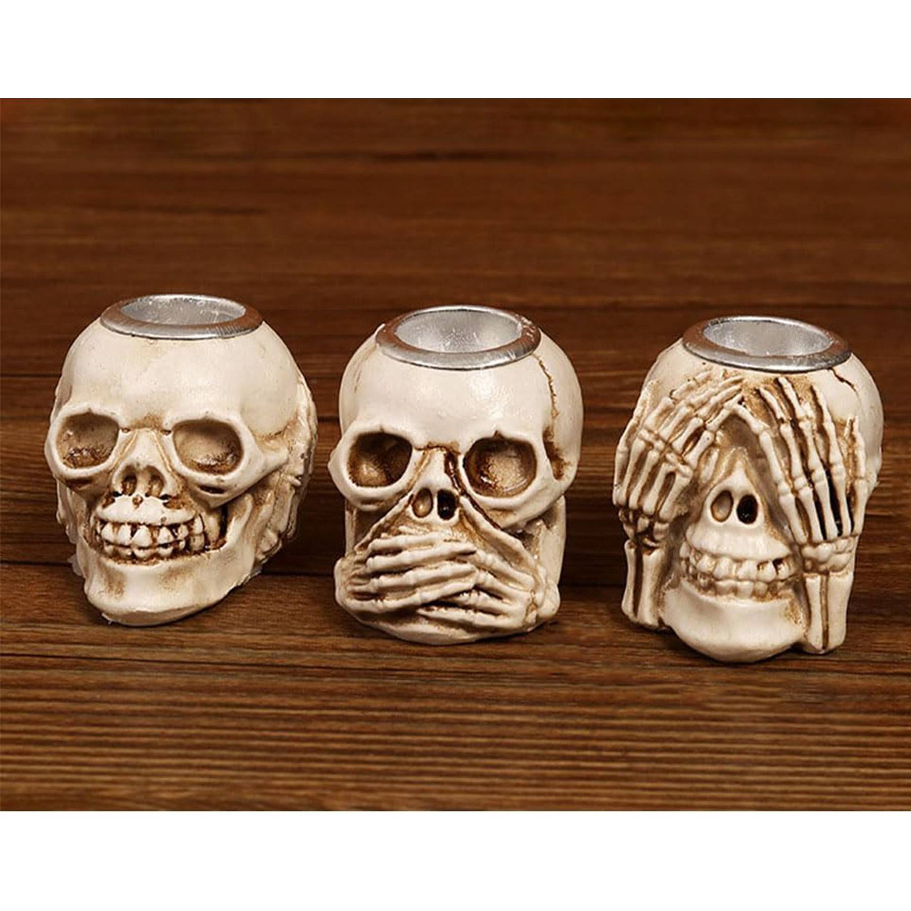 Resin skeleton candle holder four-piece set 5