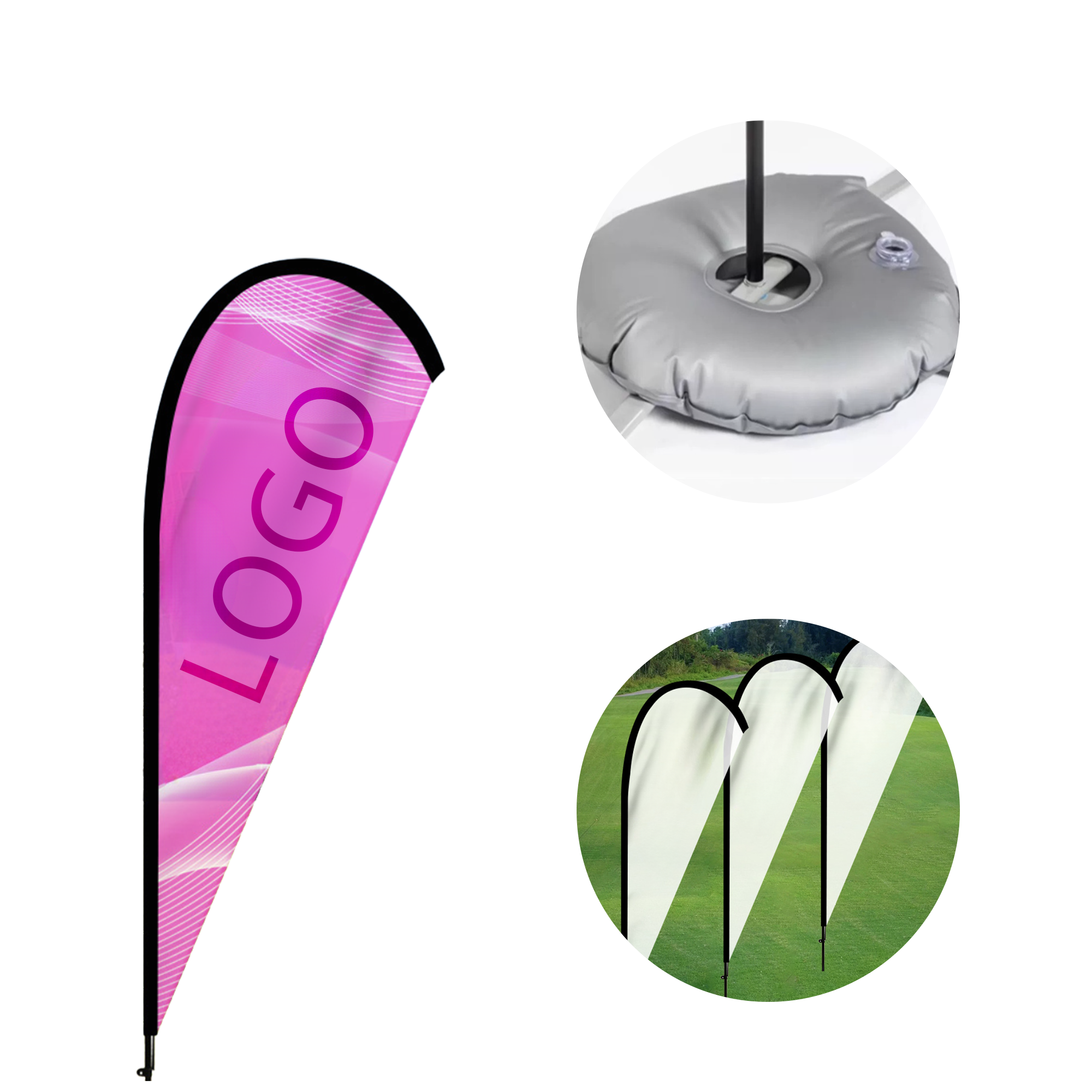 MOQ 10 PCS Sturdy Drop Shaped Water Filled Flag 2