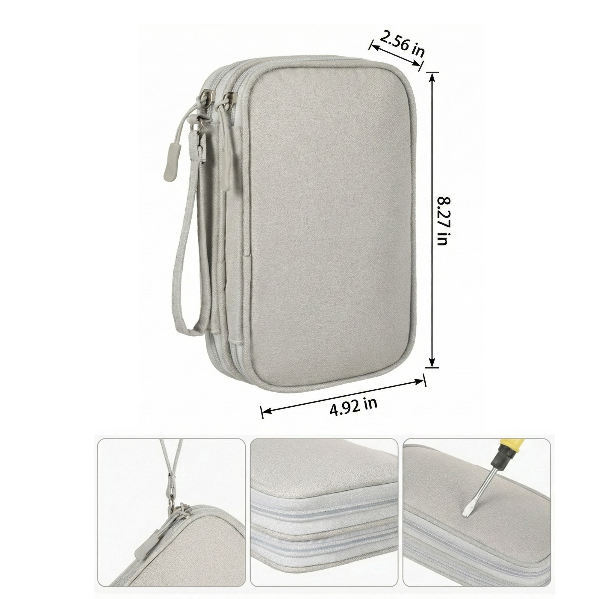 Double Layer Waterproof Electronics Accessories Organizer Bag 3