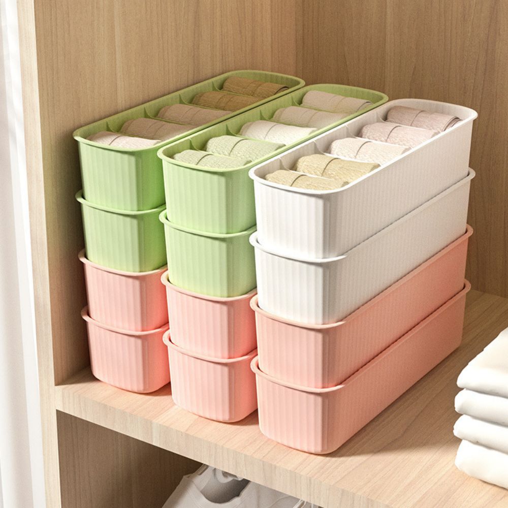 Home Dormitory Compartmentalized Sock Organizer Box 1