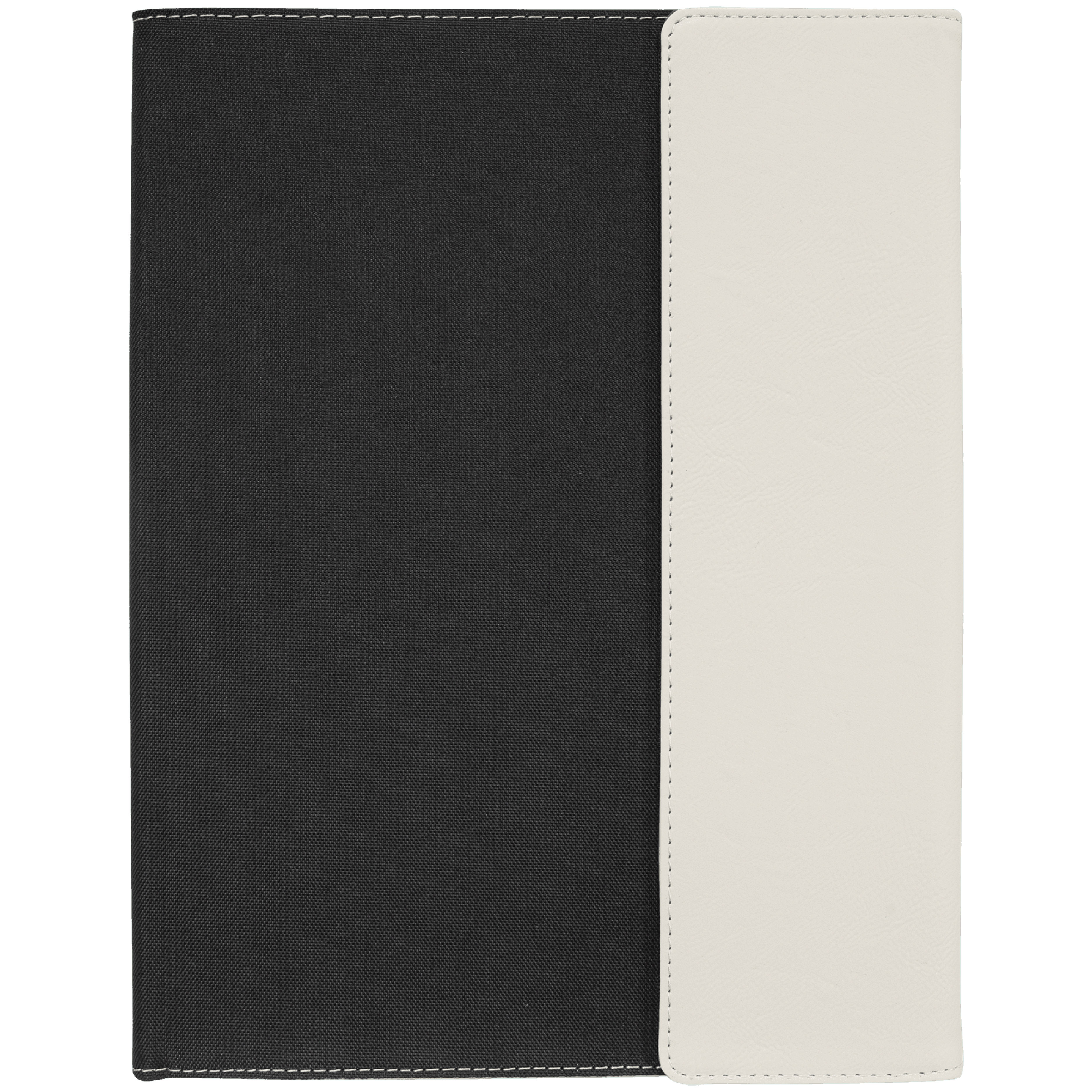 9" x 12" White Leatherette & Black Canvas Portfolio 7