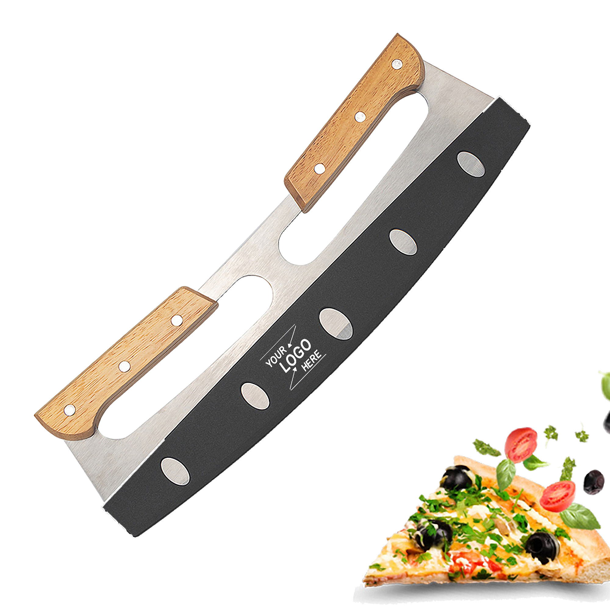 Wooden Handle Pizza Rocker Cutter 4