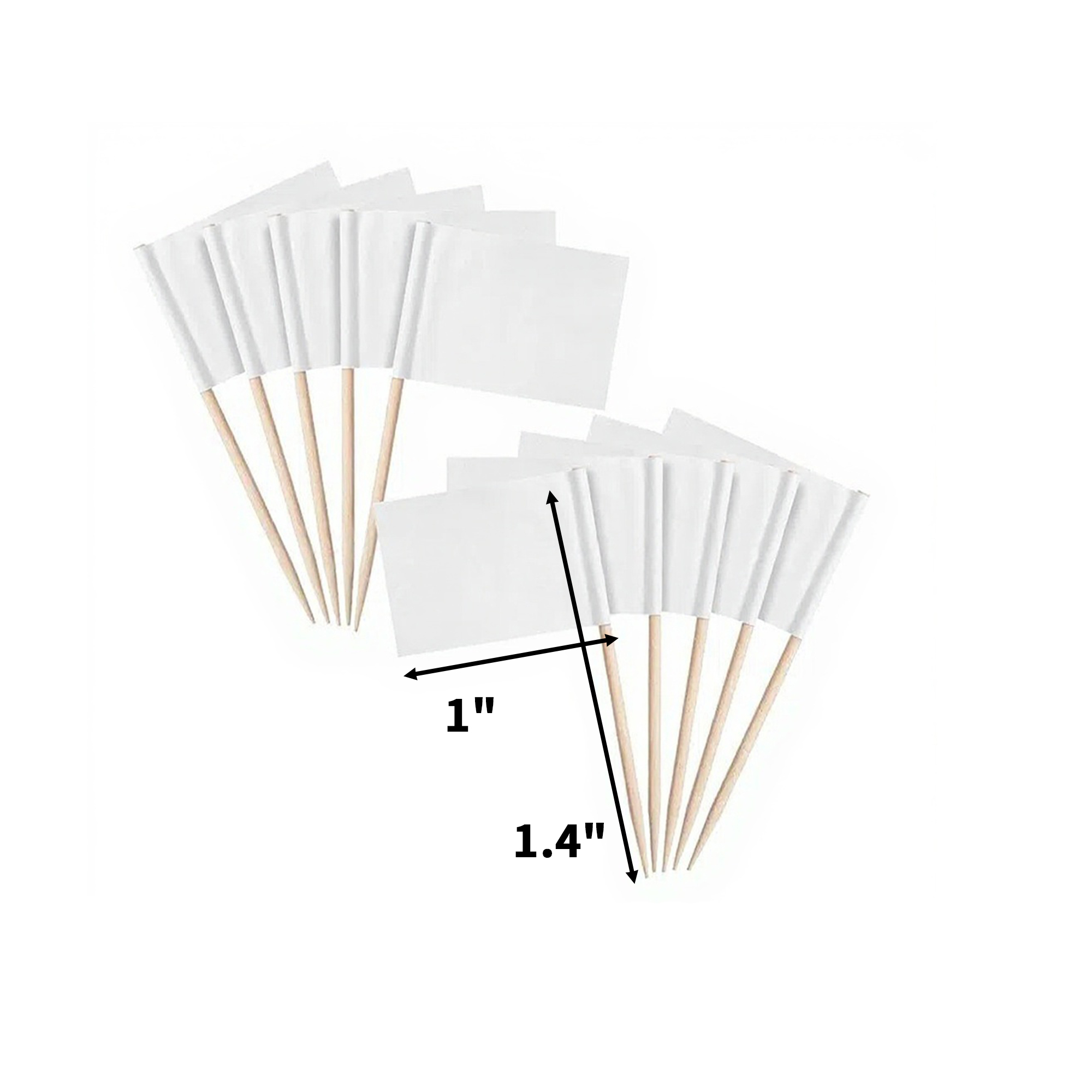 Decorative Bamboo Toothpick Flag Assorted Design 1.4 x 1" 3
