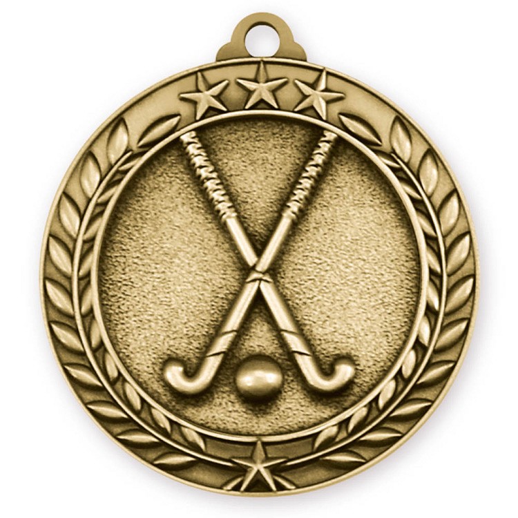 Field Hockey Wreath Award Medallion (2-3/4") 2