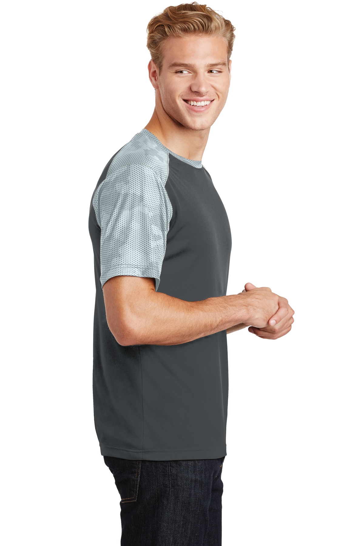 Sport-Tek CamoHex Colorblock Tee. ST371 31