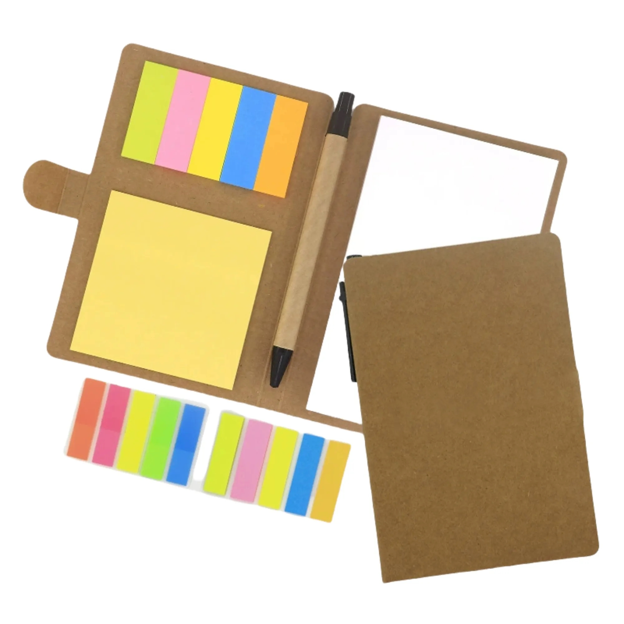 Kraft Paper Notebook With Pen And Colored Labels 6
