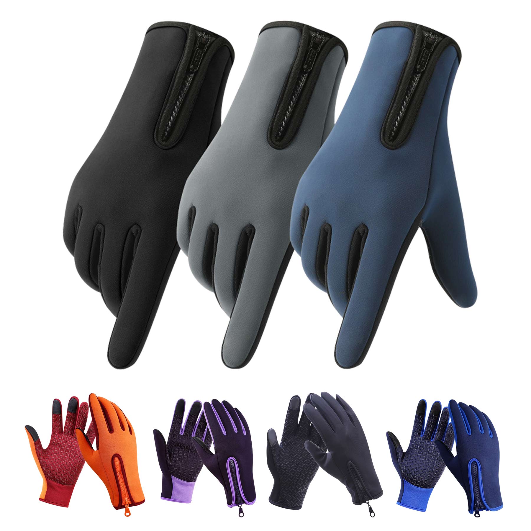 Water ProofGloves with Three-Touch Screen Fingers 2