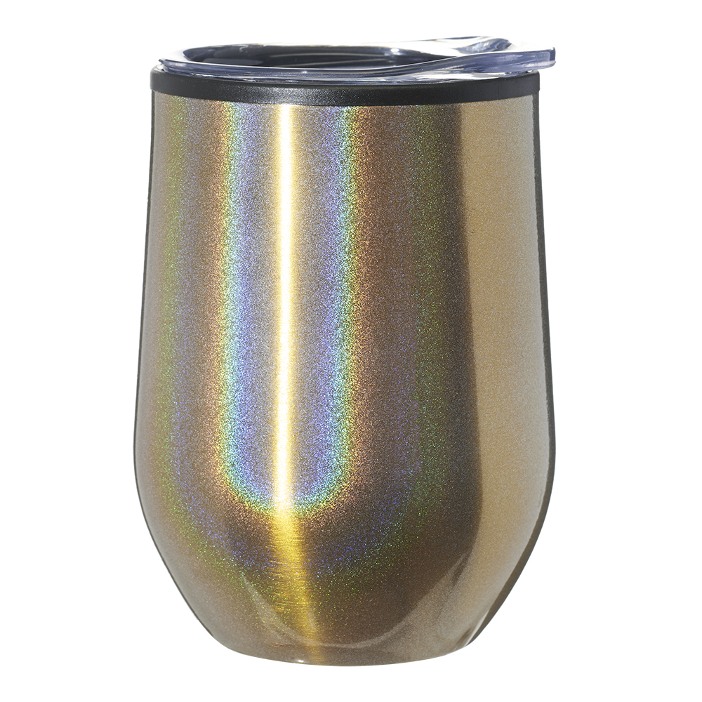 12 oz. Iridescent Stemless Wine Glasses with Lid 2