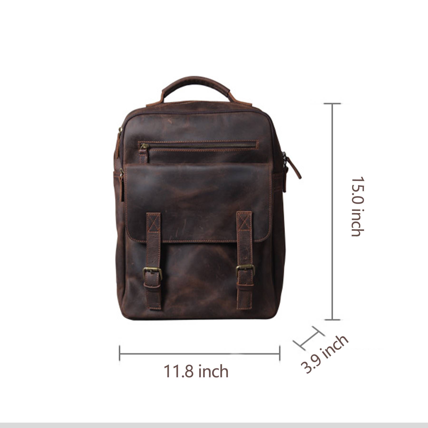 Vintage Genuine Leather Laptop Men Backpack 2