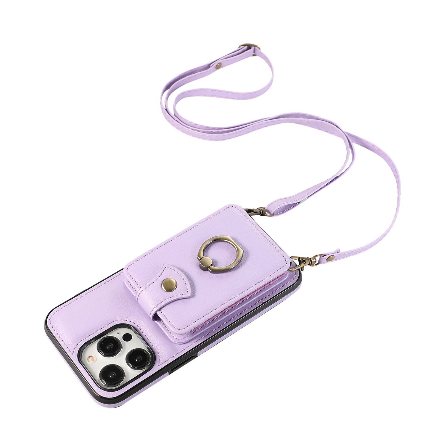 PU Leather Crossbody Phone Case w/ Wallet and Stand 12