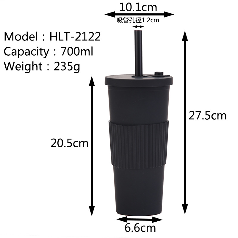 24 OZ Portable Double Plastic tumbler / Straw 10