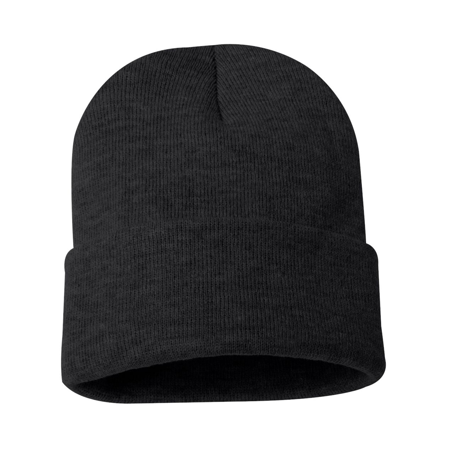 Solid Cuffed Beanie w/ Sewn Woven Patch 3
