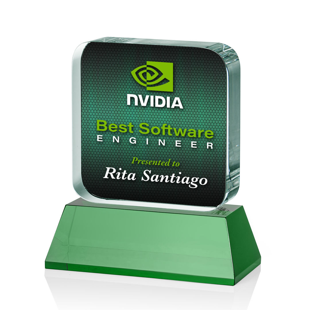Flamborough VividPrint™ Award on Base - Green 17