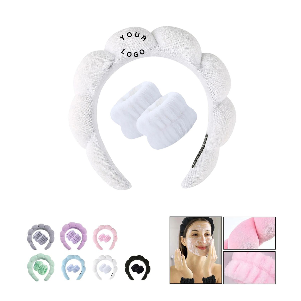 Stretchable Spa Headband Set for Beauty Care 3