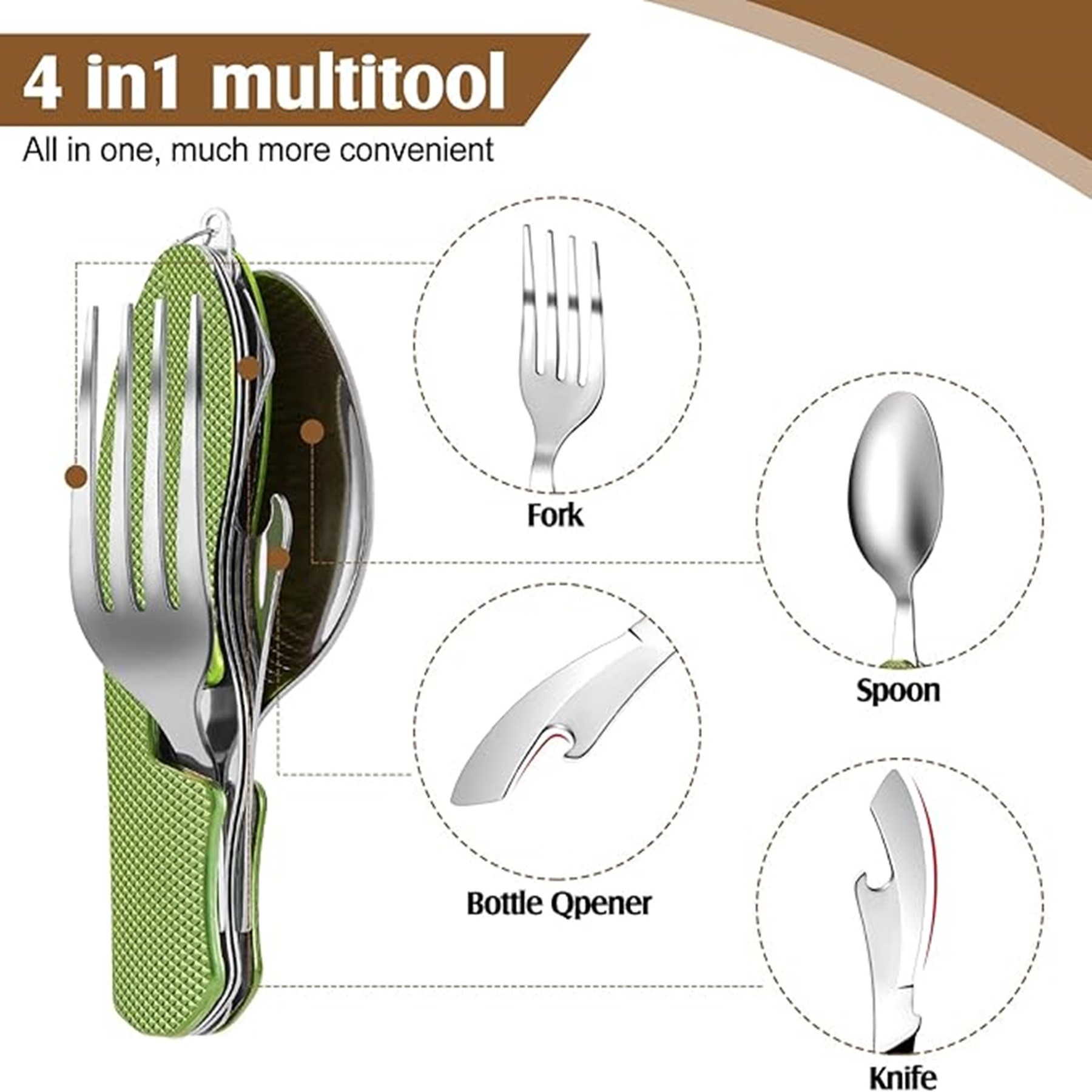 Multi-Functional Folding Cutlery Detachable Fork And Spoon 9