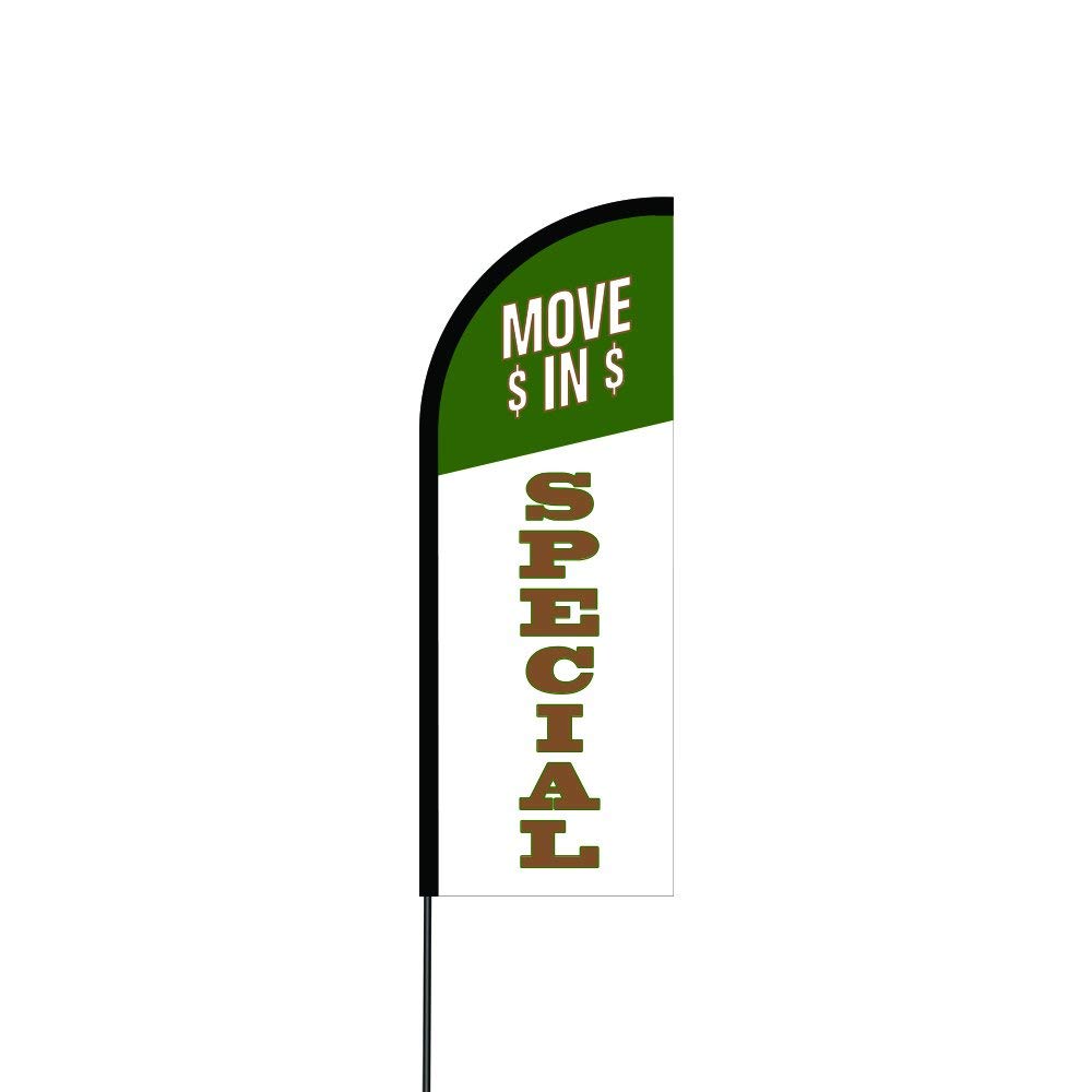 Move In Special 2 Flag Kit 11' Feet Feather Flag Sign Outdoor Banner 1