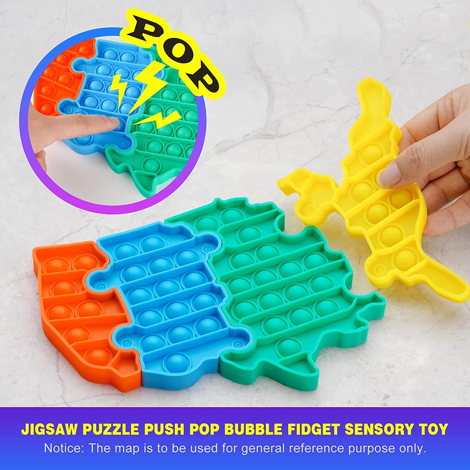 US Map Jigsaw Puzzles Silicone Push Pop Bubble 4